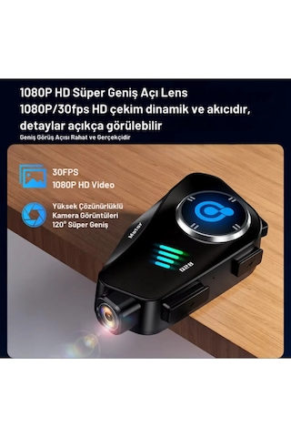 1080p Fhd Kameralı Video Fotoğraf Özellikli Wifi Kamera Bluetooth Arama Müzik İntercom Kask Kulaklık