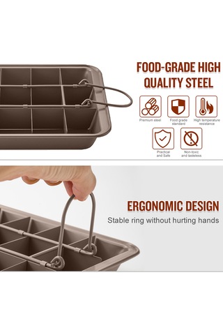 Qingmipy Altı Sabit Kareli Kaliteli Teneke Browni Kalıbı - Anti Yapışkan Kaplama İle Pastacı İçin Pratik Fırın模 Çok Renkli