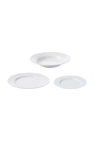 Ikea Upplaga Porselen 6 Kişilik 18 Parça Yemek Takımı 22-28 Cm Beyaz Yuvarlak