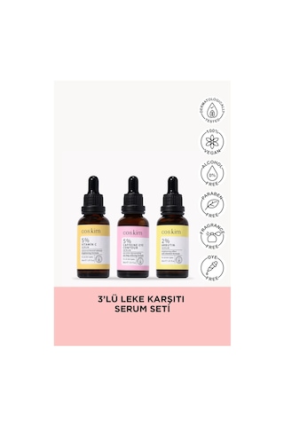 3 Lü Leke Karşıtı Aydınlatıcı Ve Göz Altı Bakımı Sağlayan Serum Seti