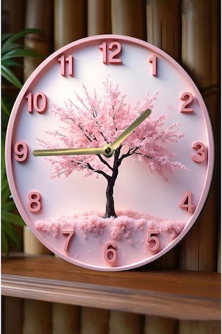 Blossom Time 3d Görünümlü Çiçek Ağacı Mdf Duvar Saati Sdw270 Renkli