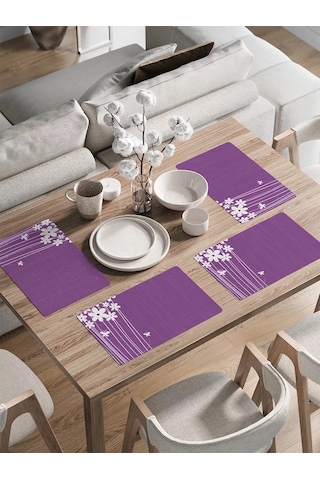 Joyarty Servis Sunum Örtüleri "nazik Çiçekler" 30x46 Cm 134660863 Violet