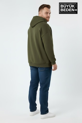 Süperlife Erkek Büyük Beden Brooklyn 1970 Baskılı Kapüşonlu İnce Sweatshirt Spr26bsw964 Haki