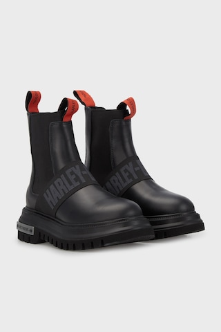 Harley Davidson Polperro Logolu Hakiki Deri Bot Erkek Bot 021m100557 Ctn Black Baskılı Deri