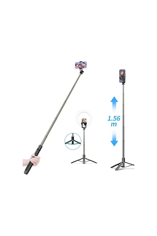 Q6 Katlanabilir Çok Fonksiyonlu Selfie Tripod Vlog Uzaktan Kumand