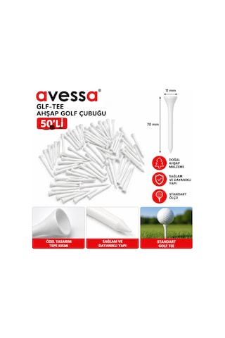 Avessa Golf-tee Golf Çubuğu 50li Beyaz