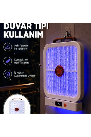 Şarjlı Uv Işıklı Sinek Öldürücü Cihaz Beyaz Elektrikli Sivrisinek Yok Edici