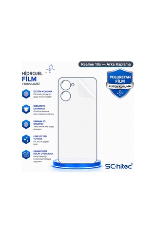 Schitec Realme 10s Uyumlu Arka Yüzey Hidrojel Koruyucu Film 58514772