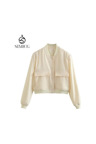 Kadın Dik Yaka Ceket Beyaz