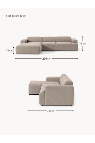 Most Mollista 3 Modül Sol Köşe Koltuk 10 Kahverengi Keten Kumaş Y