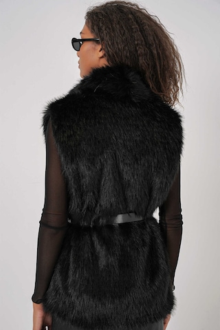 Gabria Kürklü Yelek Siyah