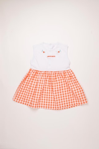 Pierre Cardin Pamuk Çıtçıtlı Kız Çocuk Dokuma Elbise 303406 Oranj Turuncu