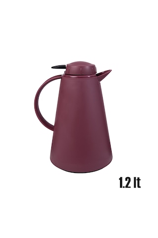 Herevin 161714-590-2 Plastik Termos Çay Termosu Su Termosu Sürahi 1,2 Litre Bordo Bordo - Beyaz