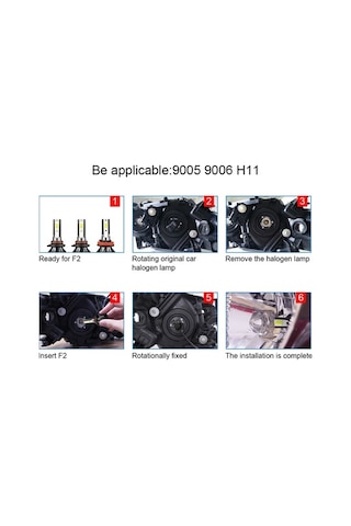 Ebitda 2 Adet 6000k Parlak Cob Led Far, 50w, Ip68, Fanlı Soğutma, 9005 Hb3 H10 Uyumlu