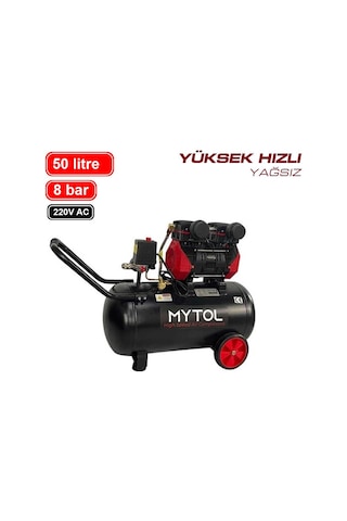 Mytol MYK0501 Yağsız 50 L 8 Bar 1.5 HP Yüksek Hızlı Hava Kompresörü