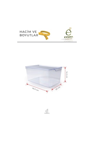2'li Xxl Kapaklı Şeffaf Büyük Buzdolabı Düzenleyici Saklama Kabı 32.5x20x14.5 Cm Gıda Organizer