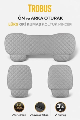 Hyundai Tucson Uyumlu 3 Parça Kapitone Kumaş Minder Gri