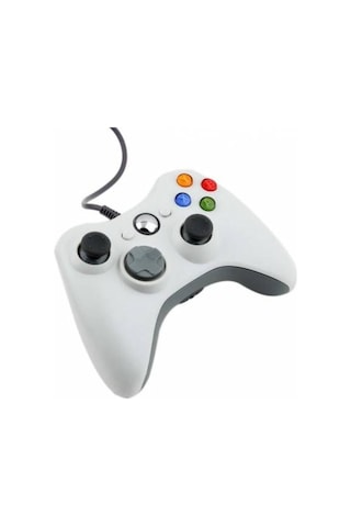 Xbox 360 Kablolu Joystick Oyun Kolu Gamepad Beyaz