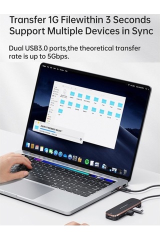 Usams Adapter Hub 2xusb + Usb-c + Hdmı + Micro Sd+sd