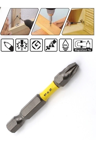 2 Adet - Pz2 - 50 Mm Torsiyon Bits Uç- Matkap Şarjlı Vidalama Bits Aparatı