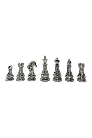 Sadece Satranç Taşı İsteyene Gifthome Premium Battal Boy Metal İşlemeli Klasik Satranç Taşı