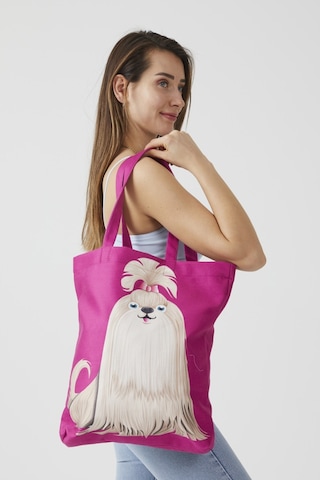 Ays Home Şirin Köpek Bez Alışveriş Plaj Omuz Çantası Fuşya
