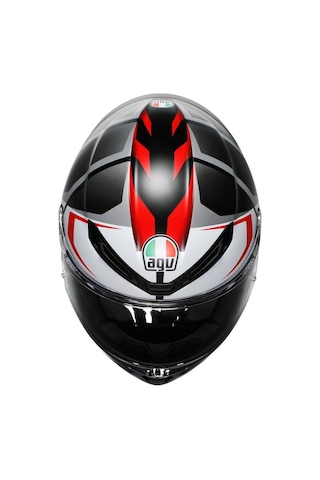 Agv Kapalı K6 S MPLK Karve Mat Siyah Wht Kırmızı Configuration Motosiklet Kaskı.