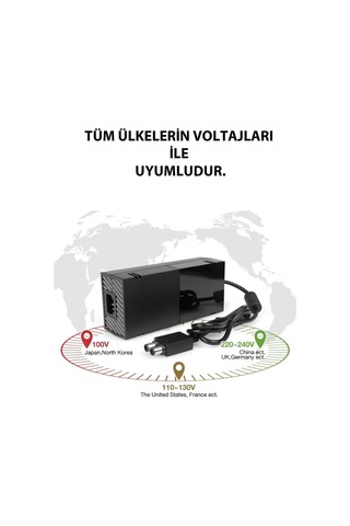 Xbox One Güç Adaptörü Tr Priz Uyumlu 100-240 Oto Voltaj Destekli