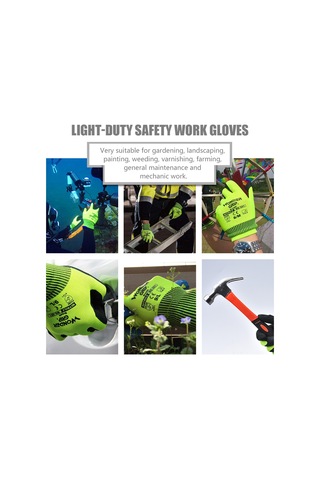 Youmex Wg-501 Nitril İş Eldiveni - Dayanıklı, Nefes Alabilir, Bahçe Ve Ev İşleri İçin - Floresan Sarı L Beden