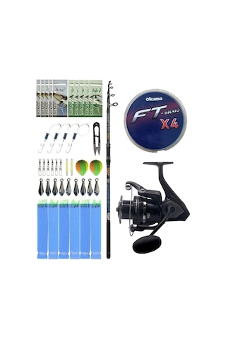 Yek Outdoor Surf Olta Seti Kendo Spider Surf 3.90m 50-150gr Olta Kamışı&okuma Wave Power Wp-4000a1 Olta Makinesi