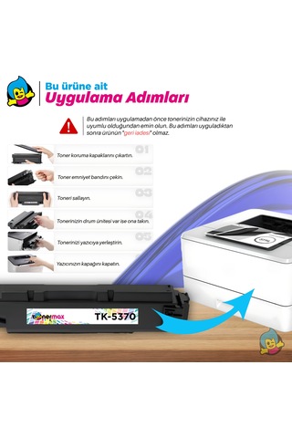 Kyocera Tk-5370 Uyumlu Toner Takım Ecosys Ma3500cix, Ma3500cifx, Pa3500cx Yazıcılarla Uyumlu, Çipli