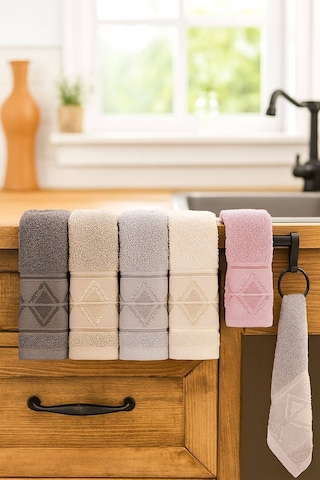 6'lı Mutfak Havlusu Seti 30x50 Cm %100 Pamuklu Kilim Çok Renkli