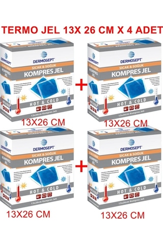 Dermosept Sıcak Soğuk Termo Jel Kompres Buz Jel Termojel 4'lü 13 x 26 CM