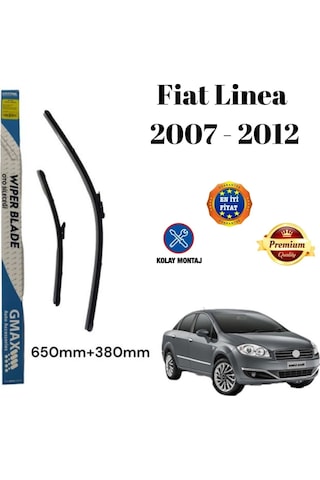 Fiat Linea 2007 2008 2009 2010 2011 2012 Uyumlu Araca Özel Ön Cam Silecek Süpürgesi Takımı 650mm + 380mm GLZ03208446