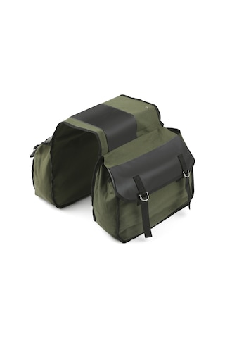 Yunboo Askeri Yeşil Bisiklet Arka Çantası, 2 Büyük Bölme, Uzun Mesafe Sürüş İçin, Kanvas Malzeme, 38x16x34cm