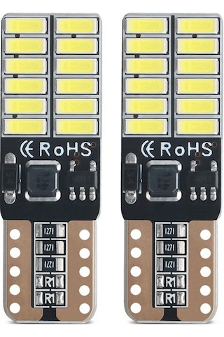 T10 Dipsiz Ampul Beyaz 12 Led Canbus 2 Adet Oto Park Plaka Ve İç Aydınlatma Led Ampul