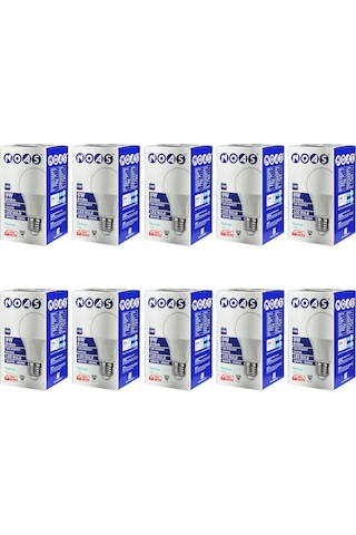Noas 10 Adet 9w Led Ampul 6500k Beyaz Işık E27 Duy - 810 Lümen Yl95-9011 10 Adet