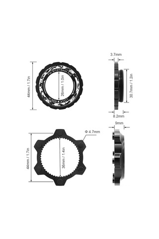 Gajeena Alüminyum Merkezi Kilitle Hub'dan 6-cıvata Disk Adaptörü, 9/12/15mm Eksenler İçin Uyumlu, Kırmızı Renkli Fren Diski Dönüştürücü Aksesuarı Çok Renkli