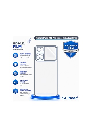 Schitec Xiaomi Poco M4 Pro 5g Arka Yüzey Nano Hidrojel Koruyucu