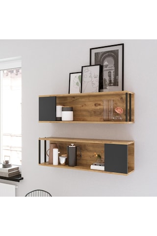 Yurudesign Voyage Duvar Rafı Kitaplık 2'Li Set VG18-A