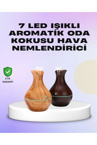 Ultrasonik Ahşap Desenli 130ml Aromaterapi Difüzör Ve Hava Nemlendirici
