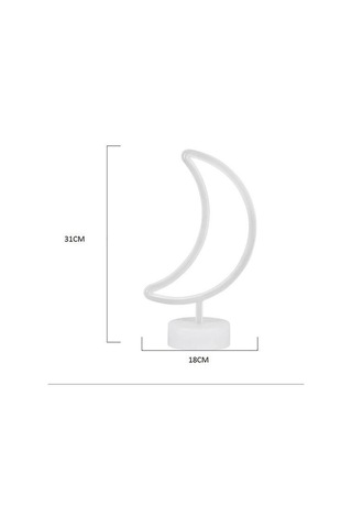 Buffer Dekoratif Pilli Ay Tasarımlı 3d Neon Led Masa Ve Gece Lambası Çok Renkli
