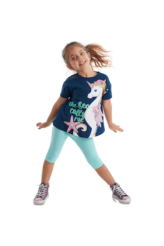 Denokids Mshb&g Denizatı Unicorn Kız Çocuk Tunik Tayt Takım Renkli Çok Renkli
