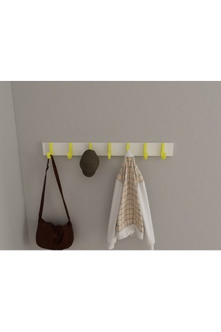 Hepsi3boyutlu Modern Duvar & Kapı Baston Askılık - 7 Adet Sarı J Askılık - Model No : 6 Sarı