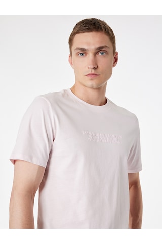 Koton Regular Fit Kısa Kollu Bisiklet Yaka Baskılı Tişört Pembe 6sam10433mk Gülkurusu