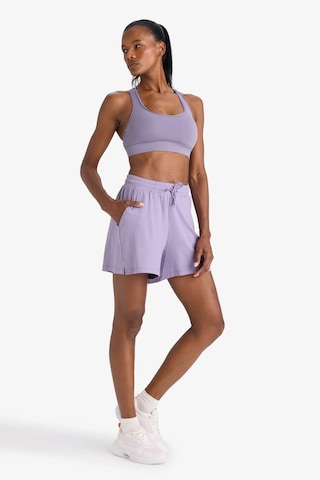 Defacto Defactofit Standart Fit Sporcu Kısa Paça Ribana Şort F6898ax25smpr315 Mor