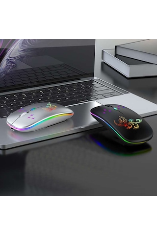 Lemestar Optik Kablosuz Sessiz Fare - 2.4g+bt3.0+bt5.2 Üçlü Mod, Ergonomik Tasarım, 500mah Şarj Edilebilir Pil, Altın Optik