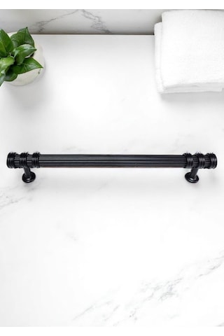 Çizgili Nesli Alüminyum Metal Lüks Modern Mobilya Çekmece Mutfak Dolabı Kulpu Siyah 128mm Siyah