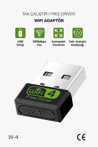 Usb Wifi Adaptör Kablosuz Wifi İnternet Alıcı Ağ Kartı Masaüstü Bilgisayar Pc 300 Mbps 802.11n 89387502