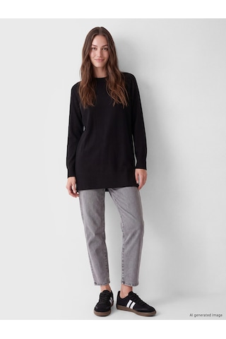 Lcw Modest Siyah Kadın Basic Triko Tunik